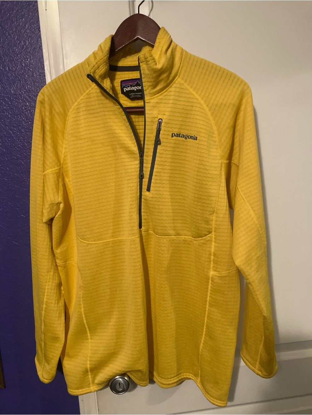 Patagonia Men’s Yellow Lightweight Quarter-Zip Jacket